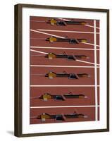 Starting Blocks for the Start of a Sprint Race-Paul Sutton-Framed Photographic Print