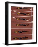 Starting Blocks for the Start of a Sprint Race-Paul Sutton-Framed Photographic Print