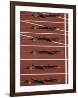 Starting Blocks for the Start of a Sprint Race-Paul Sutton-Framed Photographic Print