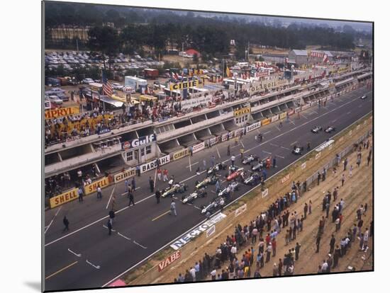 Starting Grid of the 1967 French Grand Prix at Le Mans-null-Mounted Photographic Print