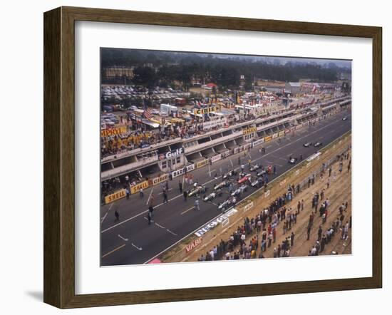 Starting Grid of the 1967 French Grand Prix at Le Mans-null-Framed Photographic Print