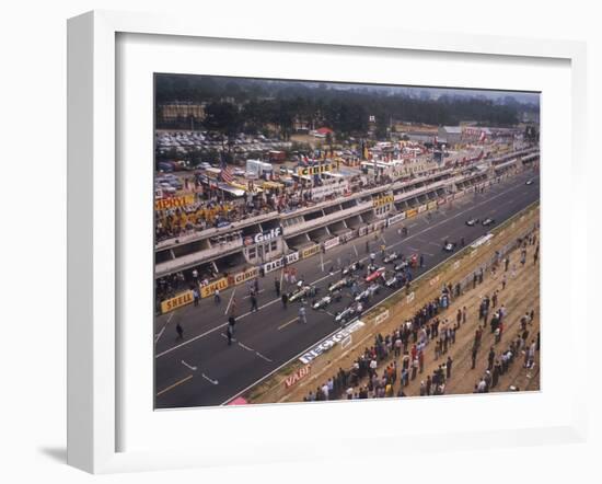 Starting Grid of the 1967 French Grand Prix at Le Mans-null-Framed Photographic Print