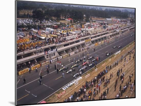 Starting Grid of the 1967 French Grand Prix at Le Mans-null-Mounted Photographic Print