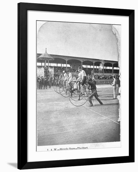 Starting Line of a Penny-Farthing Bicycle Race-George Barker-Framed Photographic Print