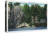 Starved Rock State Park, IL, View of the Cave of the Winds-Lantern Press-Stretched Canvas