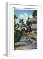 Starved Rock State Park, IL, View of the Stairway Leading to Lover's Leap-Lantern Press-Framed Art Print