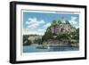 Starved Rock State Park, Illinois - Tourist Boat Viewing Starved Rock, c.1945-Lantern Press-Framed Art Print