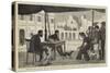 Starving Dogs at a Temporary Cafe in the Grand Square, Alexandria-null-Stretched Canvas