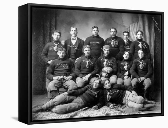 State Agricultural College Football Eleven, 1899 (B/W Photo)-Bradley Bradley-Framed Stretched Canvas