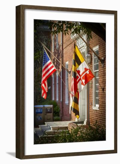 State and National U.S. Flags, Annapolis, Maryland, USA-Christopher Reed-Framed Photographic Print