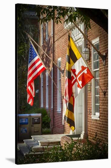 State and National U.S. Flags, Annapolis, Maryland, USA-Christopher Reed-Stretched Canvas