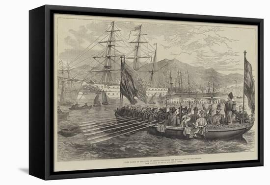 State Barge of the King of Greece Conveying the Royal Party to the Serapis-David Henry Friston-Framed Stretched Canvas