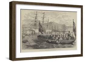 State Barge of the King of Greece Conveying the Royal Party to the Serapis-David Henry Friston-Framed Giclee Print