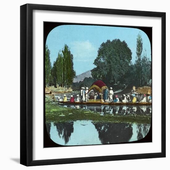 State Barge on the Apple Tree Canal, India, Late 19th or Early 20th Century-null-Framed Giclee Print