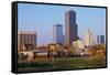 State capital and skyline in Little Rock, Arkansas-null-Framed Stretched Canvas