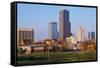 State capital and skyline in Little Rock, Arkansas-null-Framed Stretched Canvas