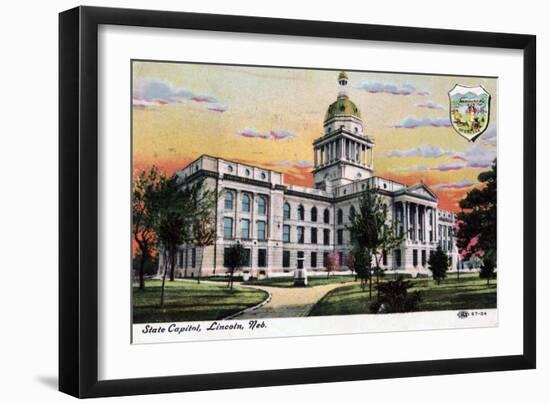 State Capital, Lincoln, Nebraska, 1919-null-Framed Giclee Print