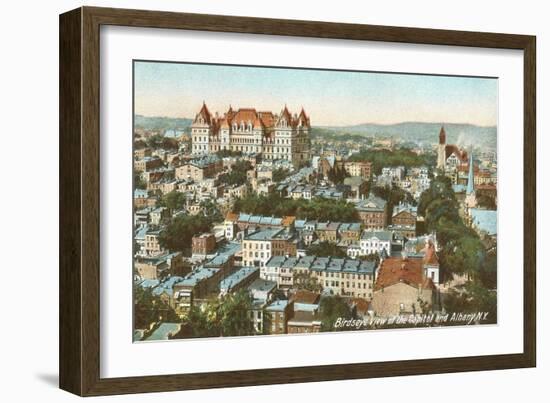 State Capitol and City, Albany, New York-null-Framed Art Print