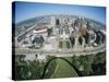 State Capitol and Downtown Seen from Gateway Arch, Which Casts a Shadow, St. Louis, USA-Tony Waltham-Stretched Canvas