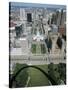 State Capitol and Downtown Seen from Gateway Arch, Which Casts a Shadow, St. Louis, USA-Tony Waltham-Stretched Canvas