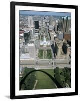 State Capitol and Downtown Seen from Gateway Arch, Which Casts a Shadow, St. Louis, USA-Tony Waltham-Framed Photographic Print