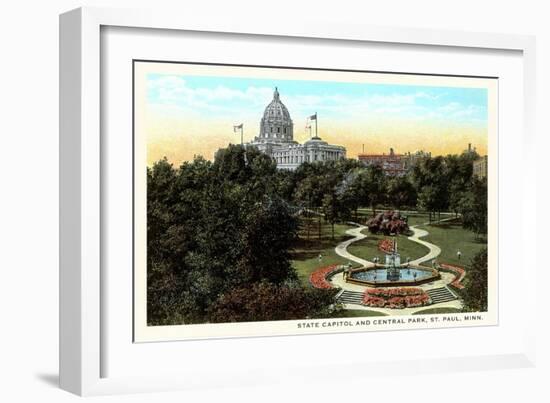 State Capitol and Park, St. Paul, Minnesota-null-Framed Art Print