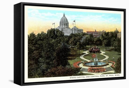 State Capitol and Park, St. Paul, Minnesota-null-Framed Stretched Canvas