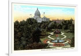 State Capitol and Park, St. Paul, Minnesota-null-Framed Art Print