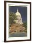 State Capitol at Night, Madison, Wisconsin-null-Framed Art Print