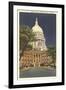 State Capitol at Night, Madison, Wisconsin-null-Framed Art Print