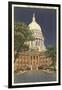 State Capitol at Night, Madison, Wisconsin-null-Framed Art Print