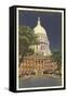 State Capitol at Night, Madison, Wisconsin-null-Framed Stretched Canvas