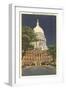 State Capitol at Night, Madison, Wisconsin-null-Framed Art Print