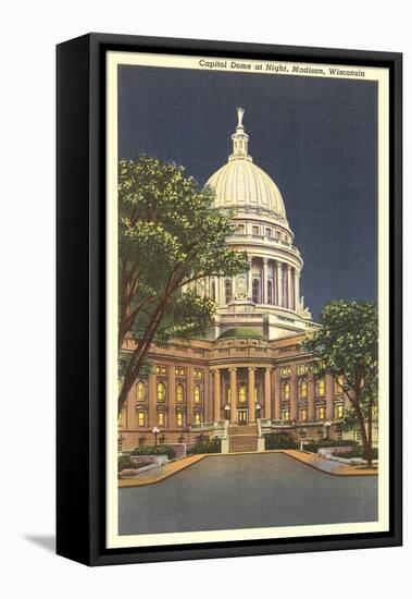 State Capitol at Night, Madison, Wisconsin-null-Framed Stretched Canvas