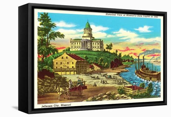State Capitol, Jefferson City Historical View-null-Framed Stretched Canvas