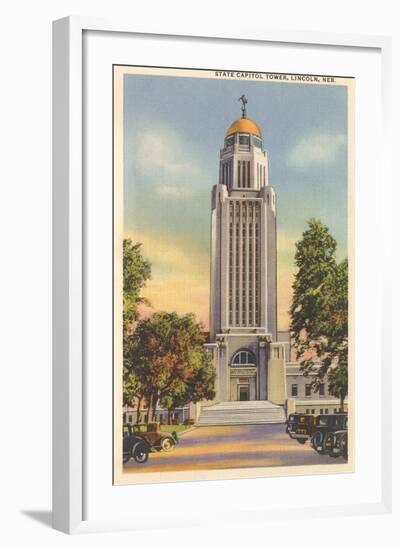 State Capitol Tower, Lincoln, Nebraska-null-Framed Art Print
