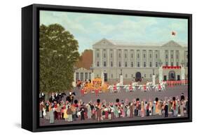 State Coach Leaving Buckingham Palace-Vincent Haddelsey-Framed Stretched Canvas