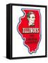 State Cut-Out, Illinois, Lincoln Country-null-Framed Stretched Canvas