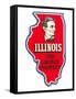 State Cut-Out, Illinois, Lincoln Country-null-Framed Stretched Canvas