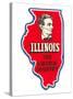 State Cut-Out, Illinois, Lincoln Country-null-Stretched Canvas