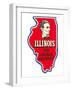 State Cut-Out, Illinois, Lincoln Country-null-Framed Art Print
