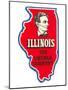 State Cut-Out, Illinois, Lincoln Country-null-Mounted Art Print