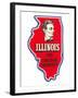 State Cut-Out, Illinois, Lincoln Country-null-Framed Art Print