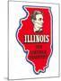State Cut-Out, Illinois, Lincoln Country-null-Mounted Art Print