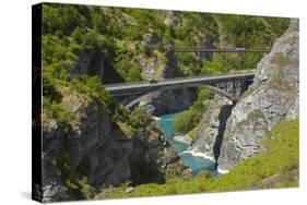 State Highway 6 Bridge and Historic Bridge, over Kawarau River, New Zealand-David Wall-Stretched Canvas