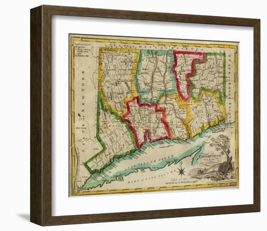 State of Connecticut, c.1827-Amos Doolittle-Framed Art Print