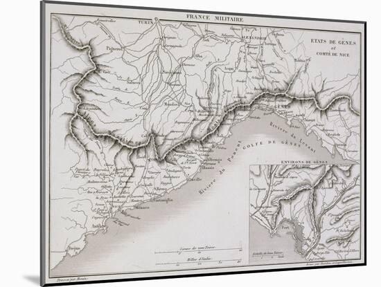 State of Genoa and Nice County, from the French Atlas Military France, 1838-null-Mounted Giclee Print