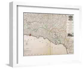 State of Genoa - Eastern Liguria Region, Map by George Louis Le Rouge, Paris-null-Framed Giclee Print