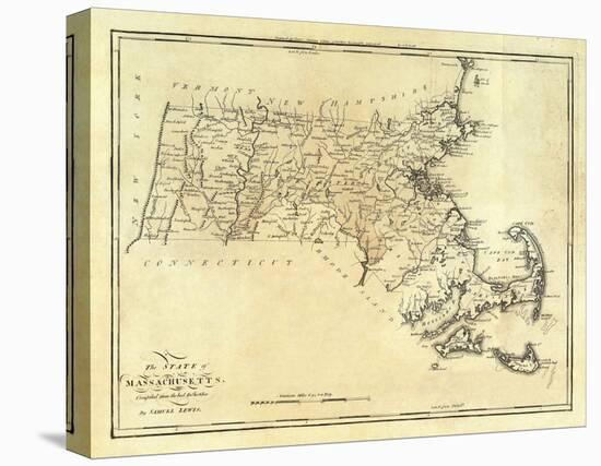 State of Massachusetts, c.1795-Mathew Carey-Stretched Canvas