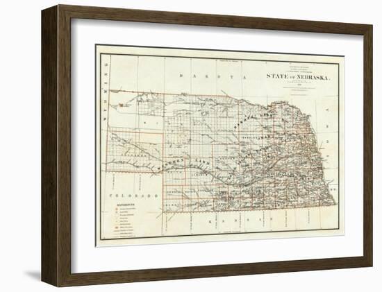 State of Nebraska, c.1879-null-Framed Art Print